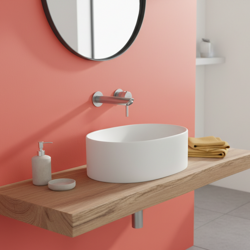 Miscelatore Lavabo a muro Gedy collezione Garda finitura SPAZZOLATO