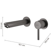 MISCELATORE LAVABO DA MURO GARDA GUN METAL