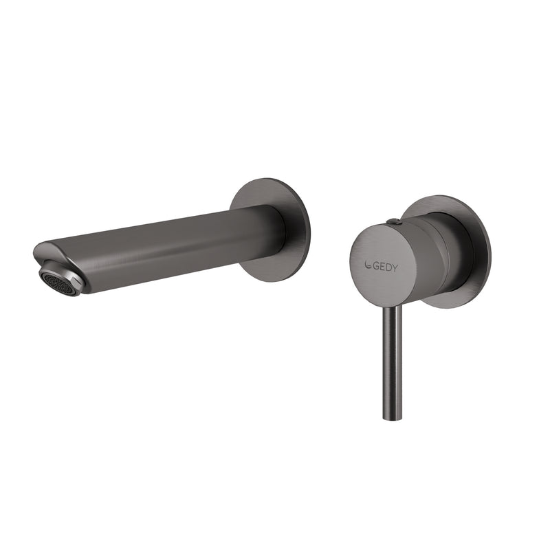 MISCELATORE LAVABO DA MURO GARDA GUN METAL