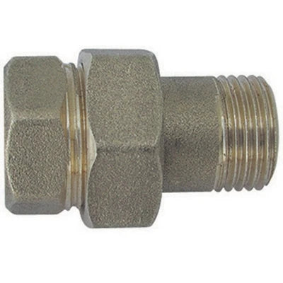 Raccordo diritto mf 3 pezzi ottone giallo 1