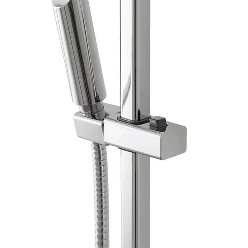 Saliscendi Doccia quadrato con doccino quadrato monofunzionale Modello Aqua Collection DocciaGo - Finitura Cromata