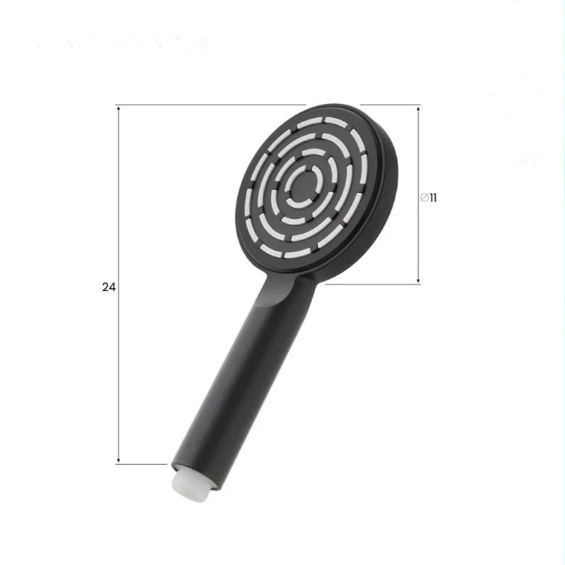 Doccino monogetto rotondo in ABS Nero H. 24 cm  Aqua Collection - DocciaGo