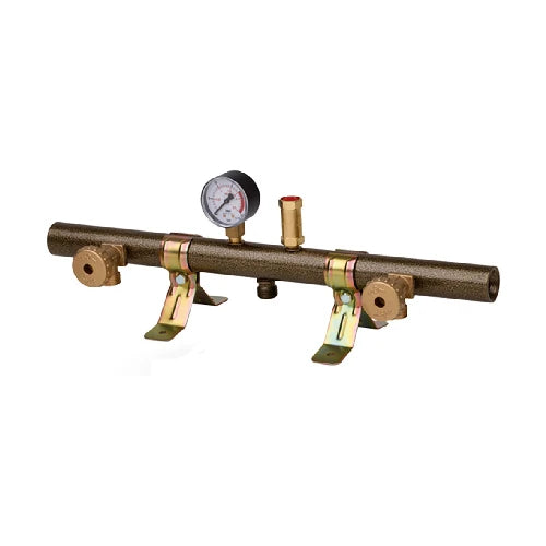 Centralina gas tubolare 2 elementi con manometro e valvola w20x1/14 sx