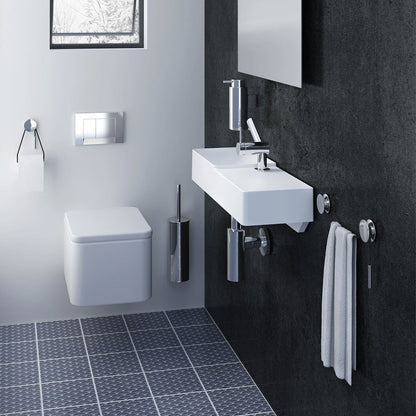 Porta asciugamani a muro in alluminio cromato della collezione 'Diabolo' by Cosmic - Corda nera by CeramicStore | Lo specialista del tuo bagno