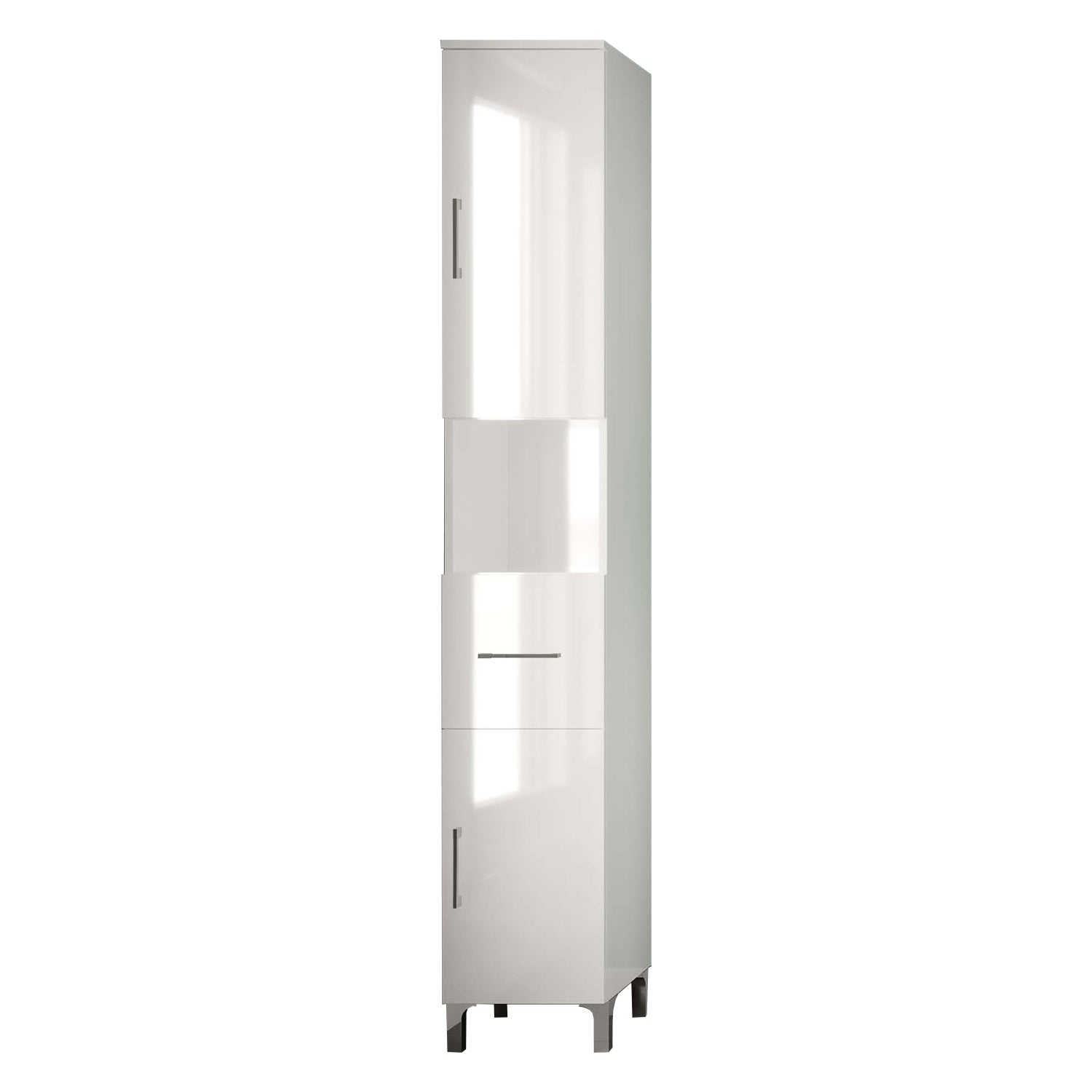 Colonna bagno alta a due ante con cassetto e vano a giorno modello Beach bianco lucido by CeramicStore | Lo specialista del tuo bagno