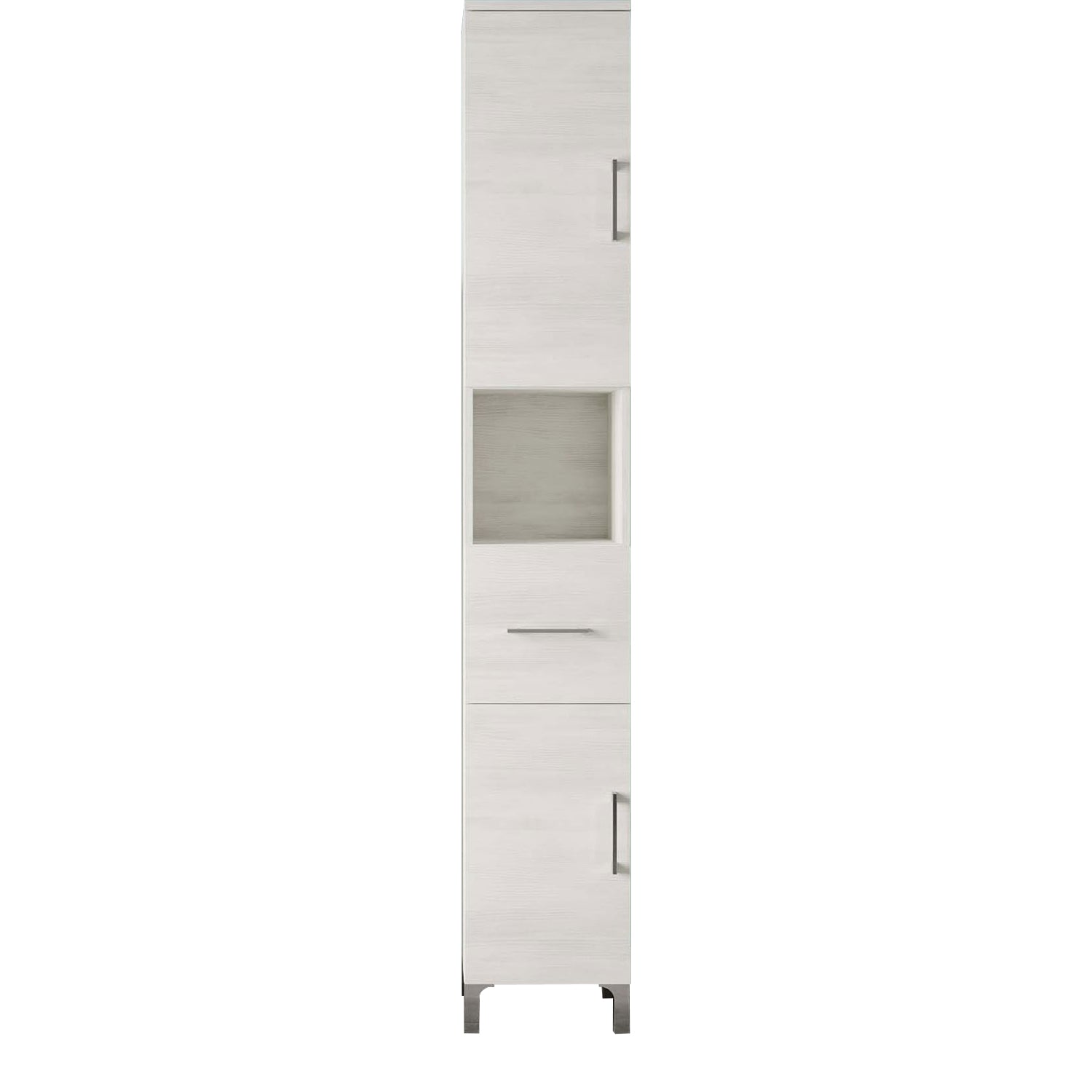 Colonna bagno alta a due ante con cassetto e vano a giorno modello Beach rovere bianco by CeramicStore | Lo specialista del tuo bagno
