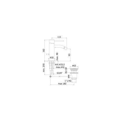 Miscelatore bidet sopra piano con scarico clic-clac serie Light modello LIG131KCR cromo Paffoni by CeramicStore | Lo specialista del tuo bagno