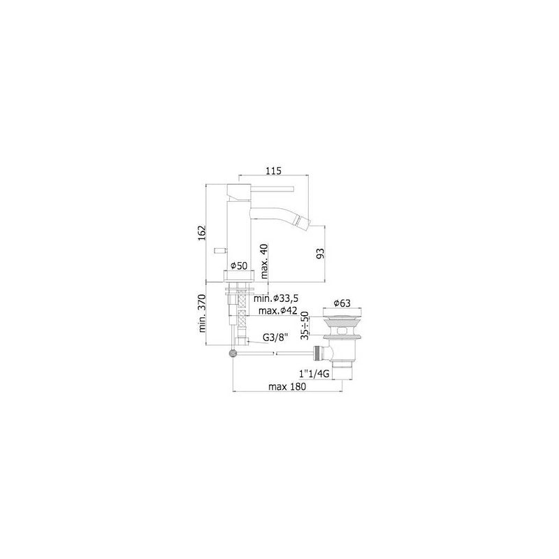 Miscelatore bidet sopra piano con scarico clic-clac serie Light modello LIG131KCR cromo Paffoni by CeramicStore | Lo specialista del tuo bagno