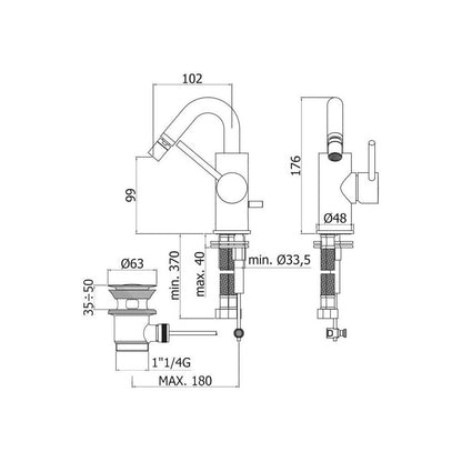 Miscelatore bidet serie Light modello LIG937CR cromo Paffoni by CeramicStore | Lo specialista del tuo bagno