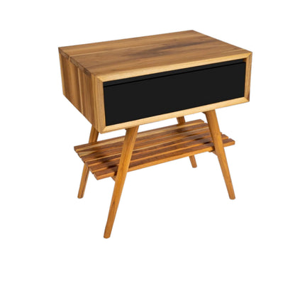 Consolle in Teak di recupero naturale serie Feelcolor Cipi 70cm con cassetto Nero by CeramicStore | Lo specialista del tuo bagno