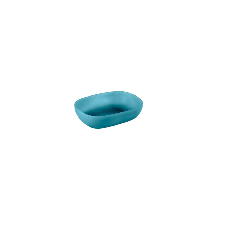 Lavabo da appoggio in resina Blu matt semi-trasparente serie ''Snob2.0'' Cipi 55cm