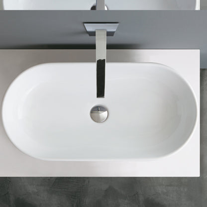Lavabo da appoggio in ceramica bianca cm 70x35 cm Althea Cover