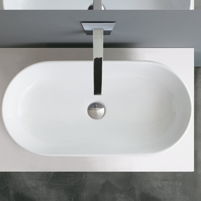 Lavabo da appoggio in ceramica bianca cm 70x35 cm Althea Cover