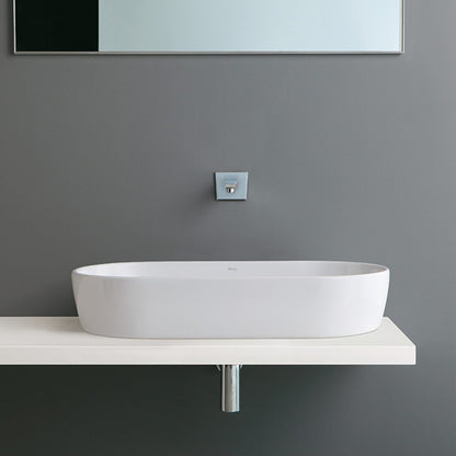 Lavabo da appoggio in ceramica bianca cm 70x35 cm Althea Cover