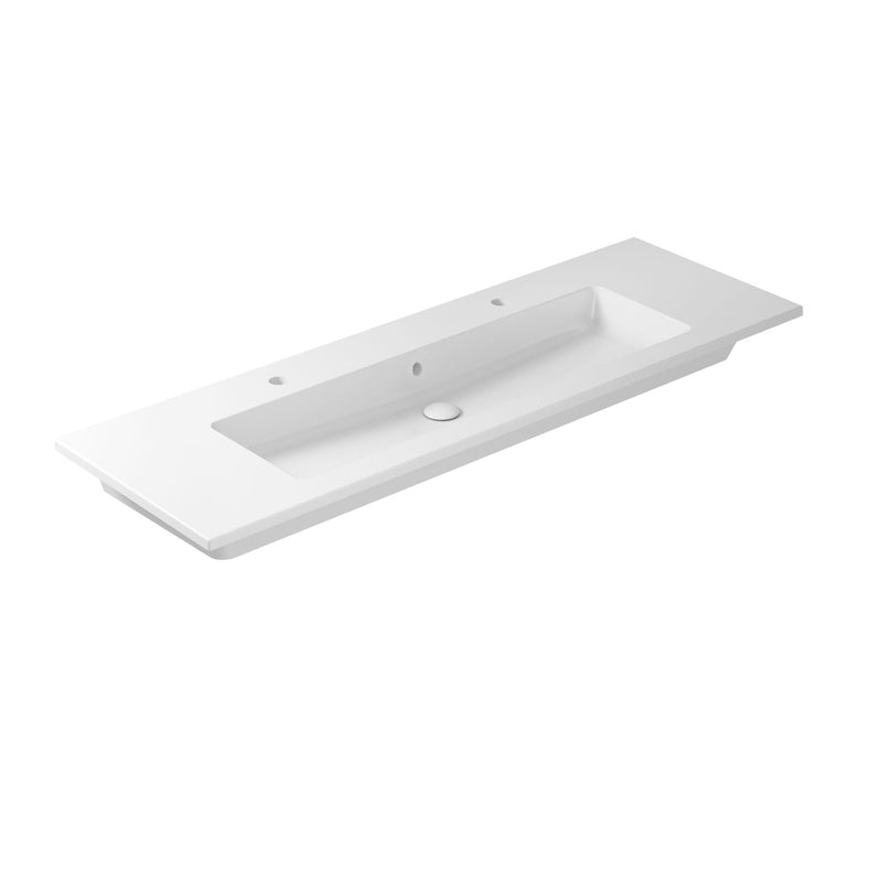 Lavabo ad incasso/sospeso serie Eden di Ceramica Galassia - Bianco lucido 2 fori 121x46cm by CeramicStore | Lo specialista del tuo bagno