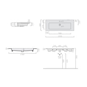 Lavabo ad incasso/sospeso serie Eden di Ceramica Galassia - Bianco lucido 1 foro 121x46cm by CeramicStore | Lo specialista del tuo bagno