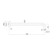 Braccio doccia Lusso l. 300 mm Paffoni - Bronzato by CeramicStore | Lo specialista del tuo bagno