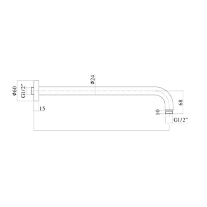 Braccio doccia Lusso l. 400 mm Paffoni - Steel Looking by CeramicStore | Lo specialista del tuo bagno