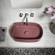 Lavabo d'appoggio ovale senza foro BathCore serie Infinity 55x36 color Bordeaux Opaco