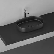 Lavabo d'appoggio ovale senza foro BathCore serie Infinity 55x36 color Nero Opaco