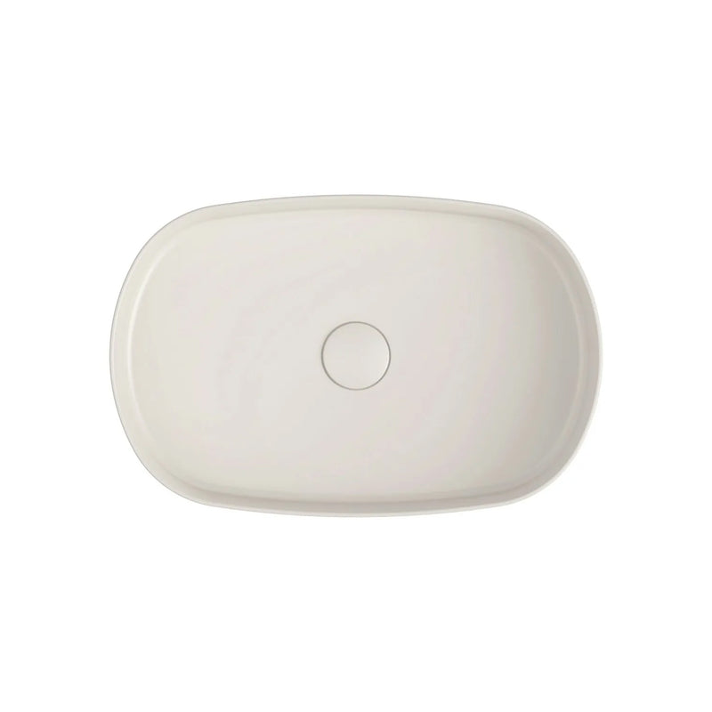 Lavabo d'appoggio ovale senza foro BathCore serie Infinity 55x36 color Avorio Opaco