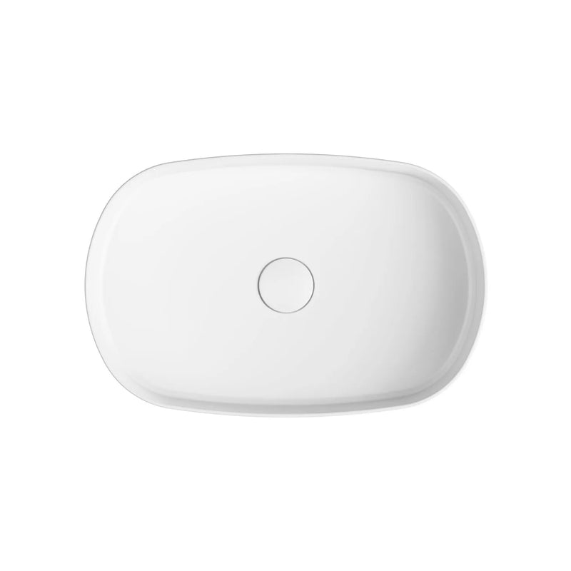 Lavabo d'appoggio ovale senza foro BathCore serie Infinity 55x36 color Bianco Opaco