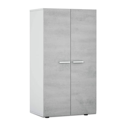Mobile scarpiera a due ante in nobilitato cm 55x36x103h con 6 ripiani col. Cemento by CeramicStore | Lo specialista del tuo bagno
