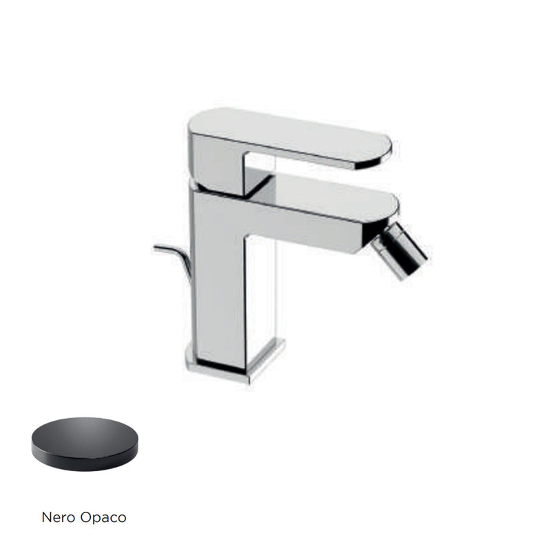 Miscelatore monocomando bidet con scarico RubiFlux serie Dema - Nero Opaco