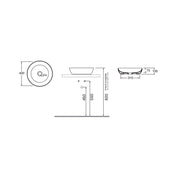 Lavabo da appoggio Ceramica Azzurra Elegance Circle à¸40x10H cm con bordo sottile