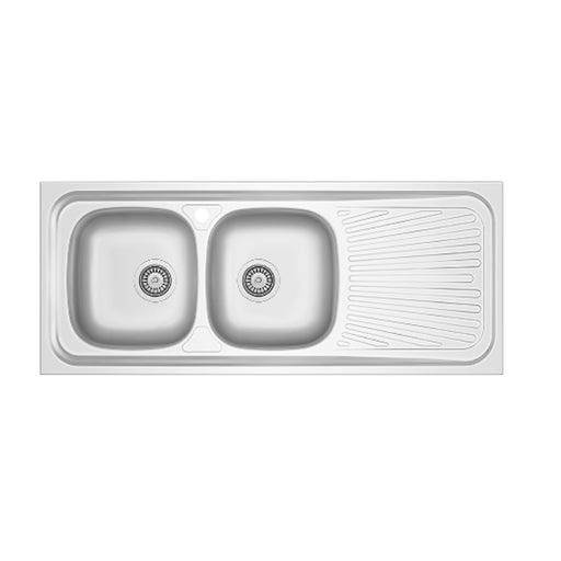 Lavello da cucina in acciaio inox modello LA01 con sgocciolatoio a destra 120x50 cm by CeramicStore | Lo specialista del tuo bagno