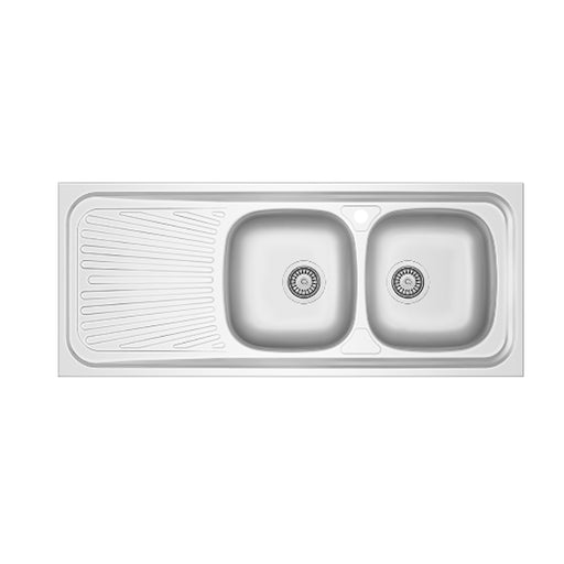 Lavello da cucina in acciaio inox modello LA01 con sgocciolatoio a sinistra 120x50 cm by CeramicStore | Lo specialista del tuo bagno