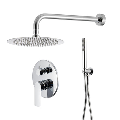 Kit doccia con incasso a due vie e soffione tondo 200 mm in ottone cromato Ottomix by CeramicStore | Lo specialista del tuo bagno