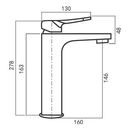 Miscelatore lavabo alto serie Lumix in ottone cromato by CeramicStore | Lo specialista del tuo bagno
