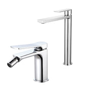 Coppia di miscelatori per lavabo alto e bidet serie Lumix in ottone cromato by CeramicStore | Lo specialista del tuo bagno