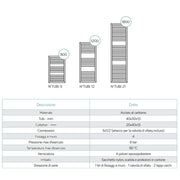Termoarredo idraulico modello Cuneo 1800x500 dritto - Antracite by CeramicStore | Lo specialista del tuo bagno