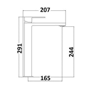 Composizione di miscelatori per lavabo alto, bidet e vasca Lumix in ottone cromato by CeramicStore | Lo specialista del tuo bagno