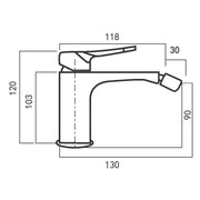 Composizione di miscelatori per lavabo incasso, bidet e doccia due vie squadrato in ottone cromato Lumix by CeramicStore | Lo specialista del tuo bagno