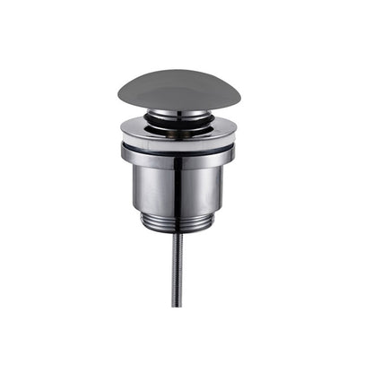 Piletta clic-clac universale con tappo in ceramica per lavabi Rubiflux - Grigio opaco