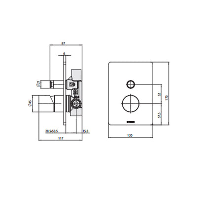 Miscelatore meccanico Bossini 2 uscite in ottone con parte incasso e parte esterna cromata by CeramicStore | Lo specialista del tuo bagno