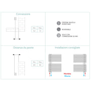 Scaldasalviette idraulico bianco 50x170,8 cm interasse 50 mm 805 Watt Lazzarini Garda by CeramicStore | Lo specialista del tuo bagno