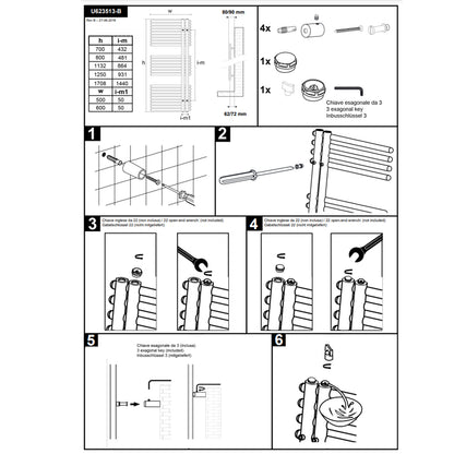 Scaldasalviette idraulico bianco 60x170,8 cm interasse 50 mm 899 Watt Lazzarini Garda by CeramicStore | Lo specialista del tuo bagno
