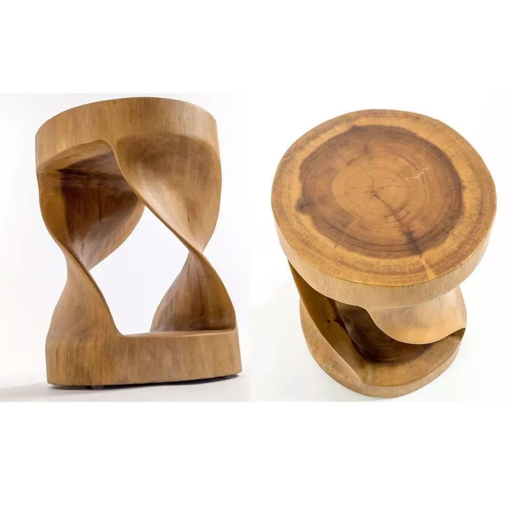 Sgabello 'Twister' in legno di Suar by Cipi  à˜ 34