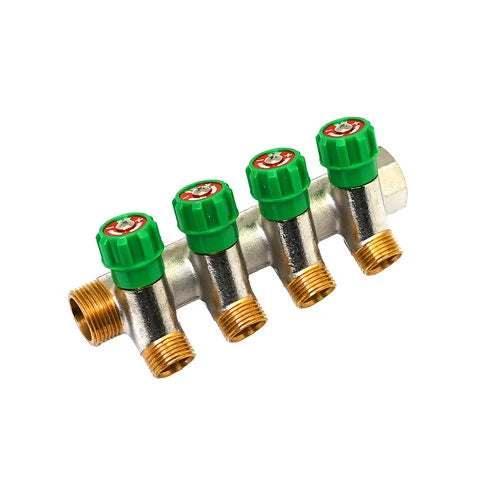 Collettore lineare con rubinetti d arresto 4 derivazioni impex 3/4 x 1/2