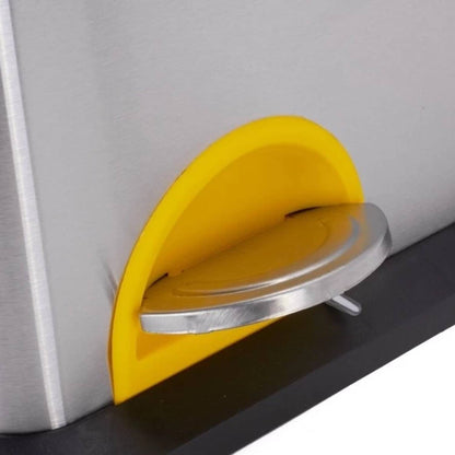 Pattumiera a pedale tri-selettiva 3 secchi colore Grigio in acciaio inox