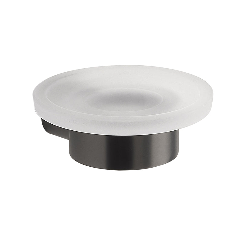 Portasapone a muro in Ottone e Cromall di Gedy serie Pirenei - Gun Metal by CeramicStore | Lo specialista del tuo bagno
