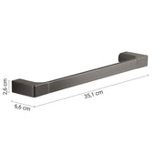 Portasalviette a muro di Gedy serie Pirenei 45 cm - Gun Metal by CeramicStore | Lo specialista del tuo bagno