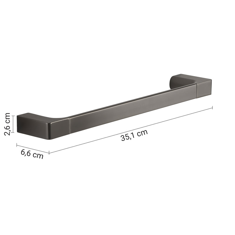 Portasalviette a muro di Gedy serie Pirenei 45 cm - Gun Metal by CeramicStore | Lo specialista del tuo bagno