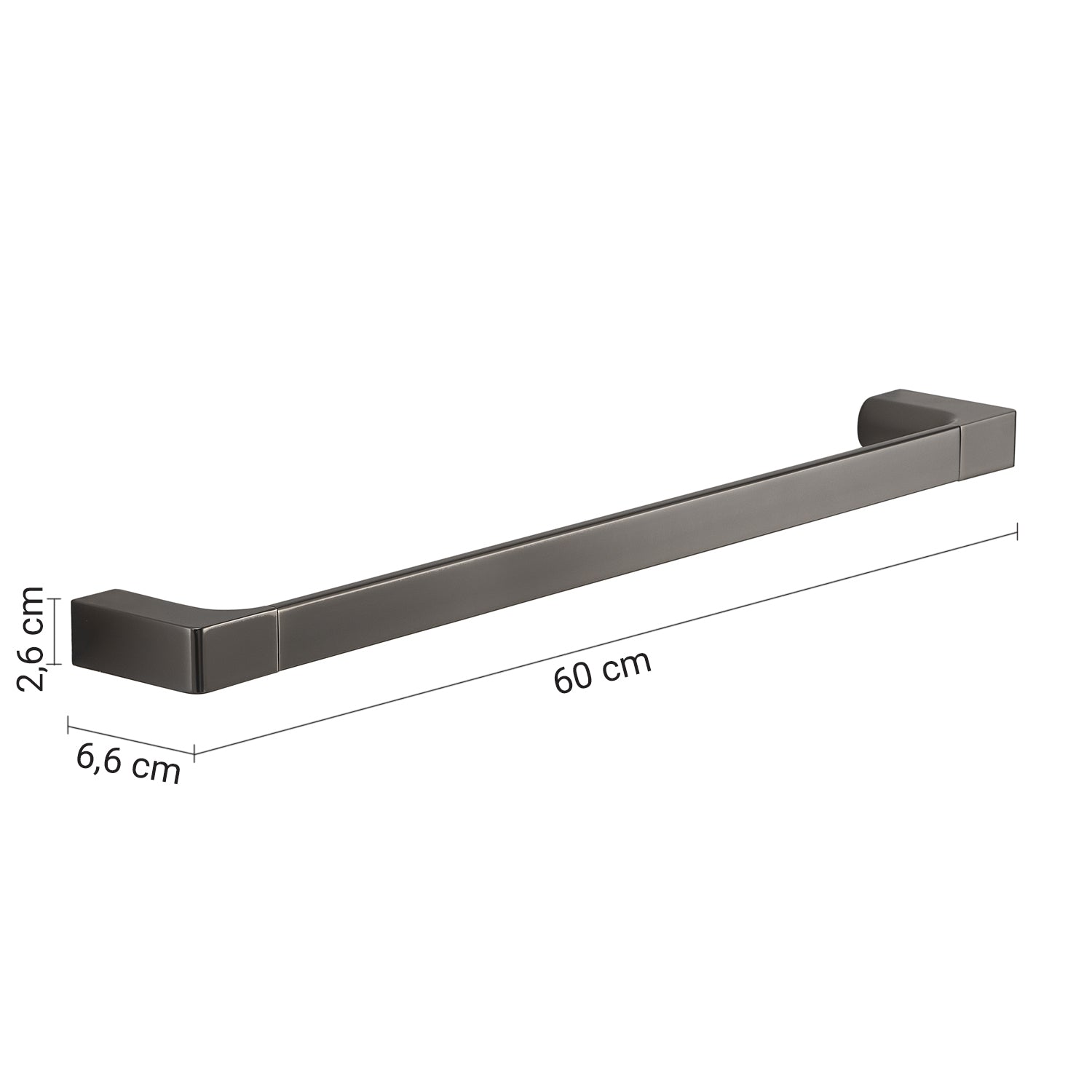 Portasalviette a muro di Gedy serie Pirenei 60 cm - Gun Metal by CeramicStore | Lo specialista del tuo bagno