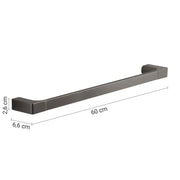 Portasalviette a muro di Gedy serie Pirenei 60 cm - Gun Metal by CeramicStore | Lo specialista del tuo bagno