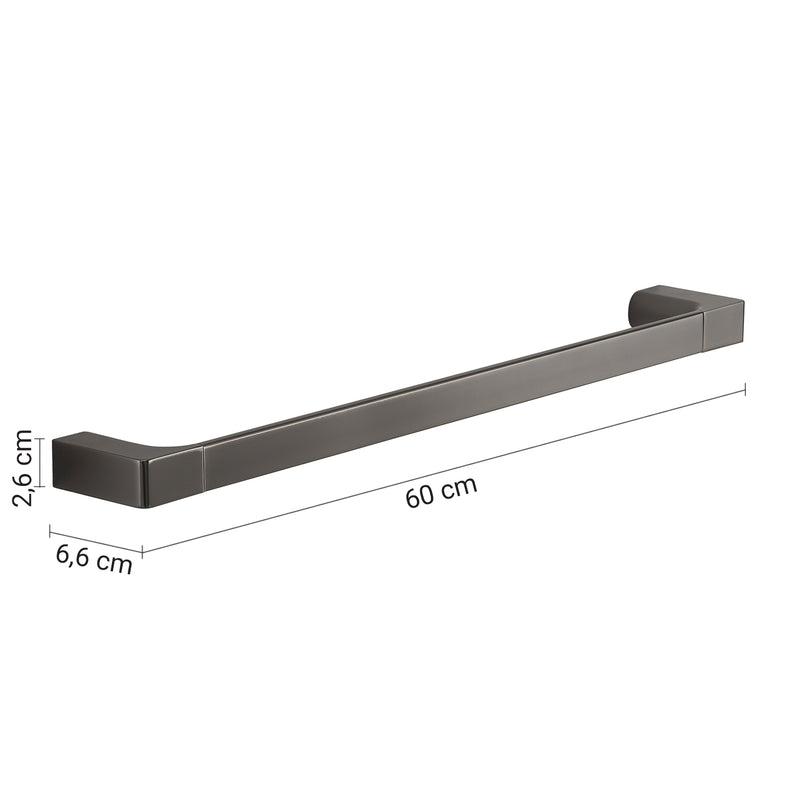 Portasalviette a muro di Gedy serie Pirenei 60 cm - Gun Metal by CeramicStore | Lo specialista del tuo bagno